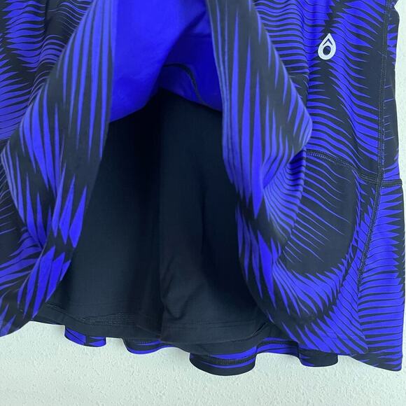 Dona Jo Skirt Size 1 Small Skort Black Purple Print Flounce Hem - Picture 3 of 4